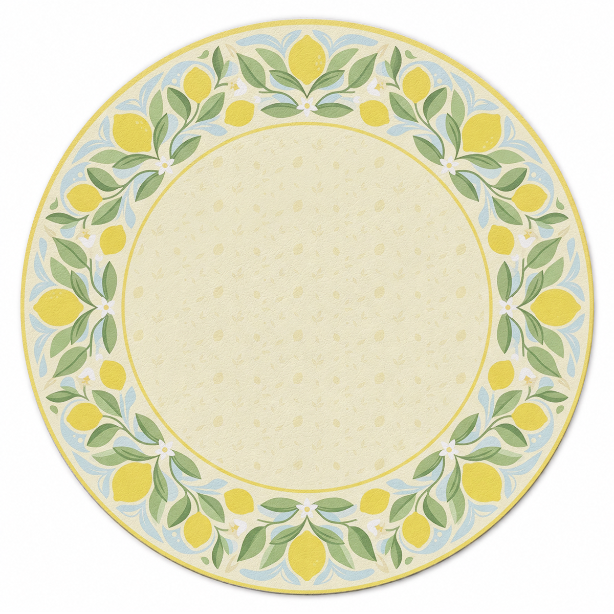 Citrus Blossom Wreath Round Mahjong Mat | Mahjong by SI