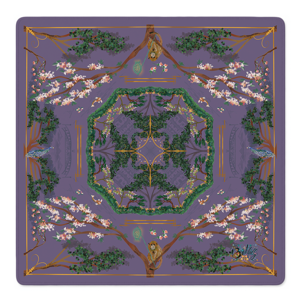 Monkey Business in Bloom Mahjong Mat | Mahjong by SI