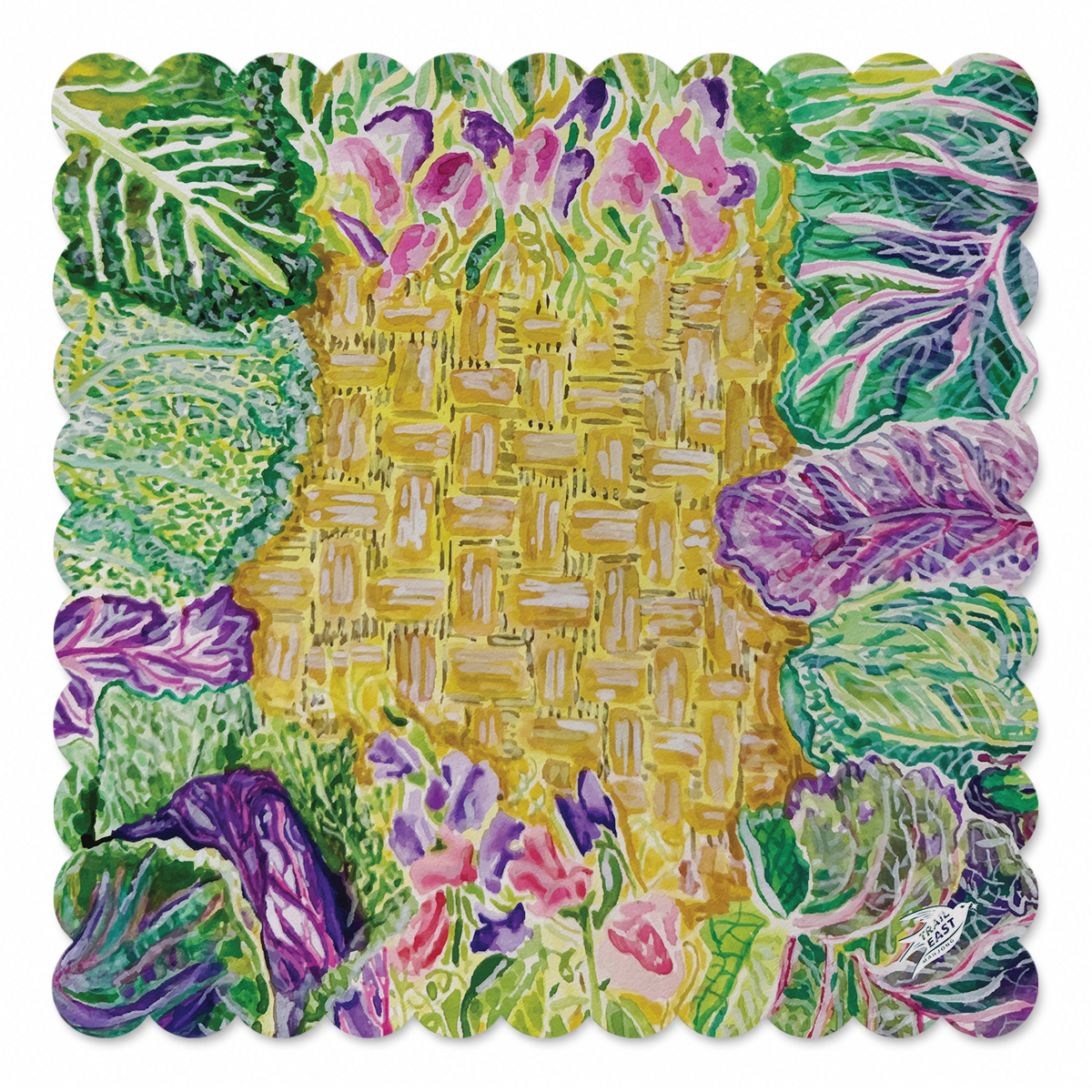 Woven Basket Garden Blooms Mahjong Mat | Mahjong by SI