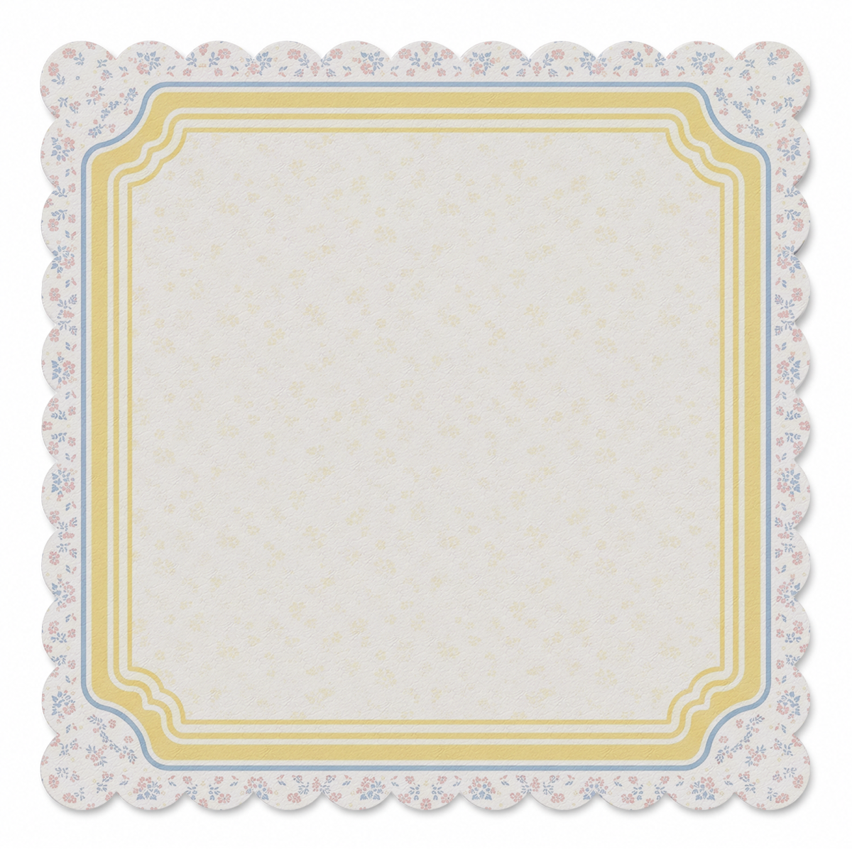 Buttercream Ditsy Scallop Frame Mahjong Mat | Mahjong by SI