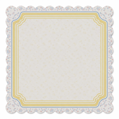 Buttercream Ditsy Scallop Frame Mahjong Mat | Mahjong by SI