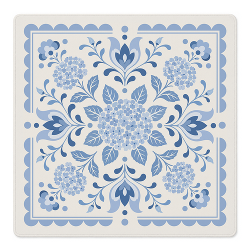 Blue Willow Garden Mahjong Mat | Mahjong by SI