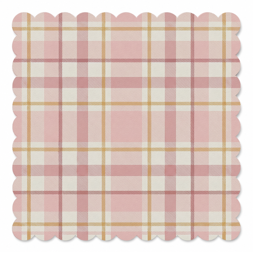 Blush Tartan Elegance Mahjong Mat | Mahjong by SI