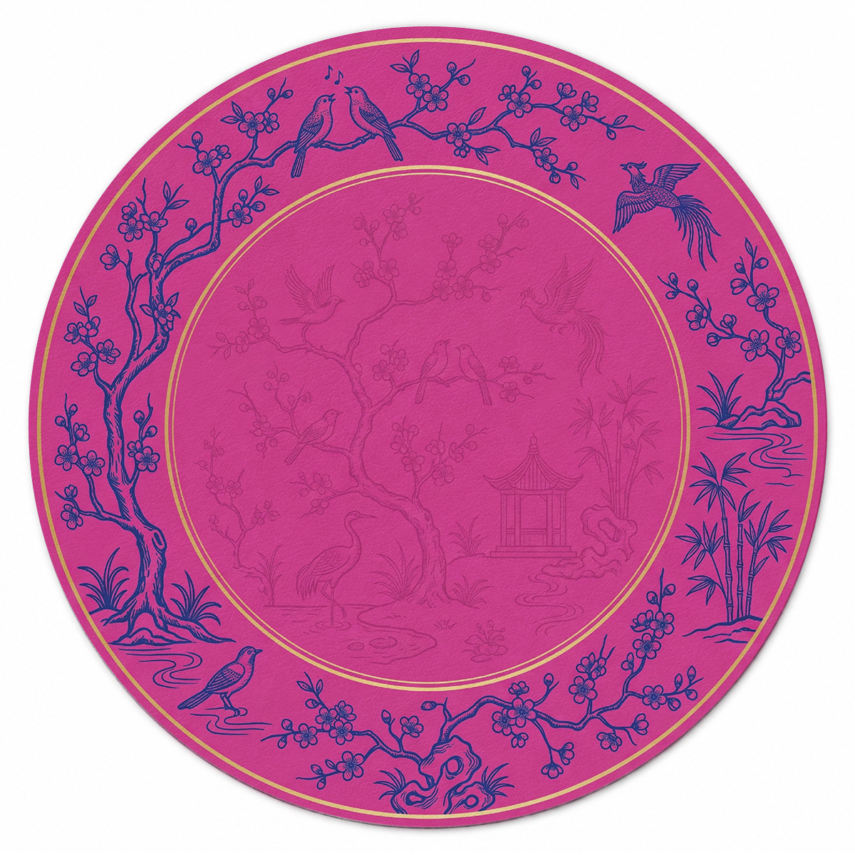 Fuchsia Garden Pavilion Mahjong Mat | Mahjong by SI