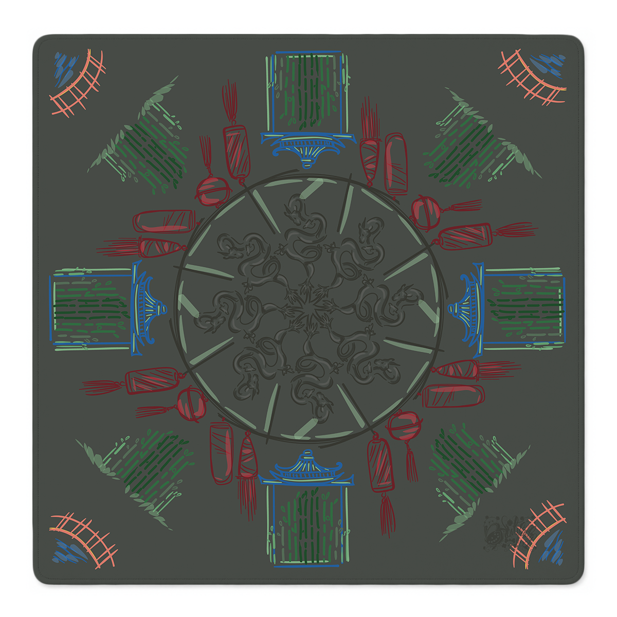 Dragons at the Gate Mahjong Mat | Mahjong by SI