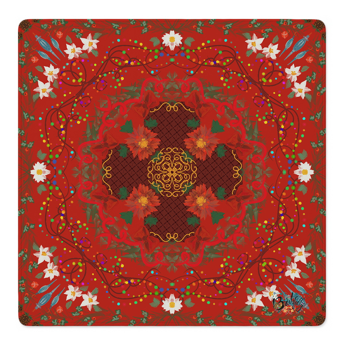 Crimson Lotus Dreams Mahjong Mat | Mahjong by SI