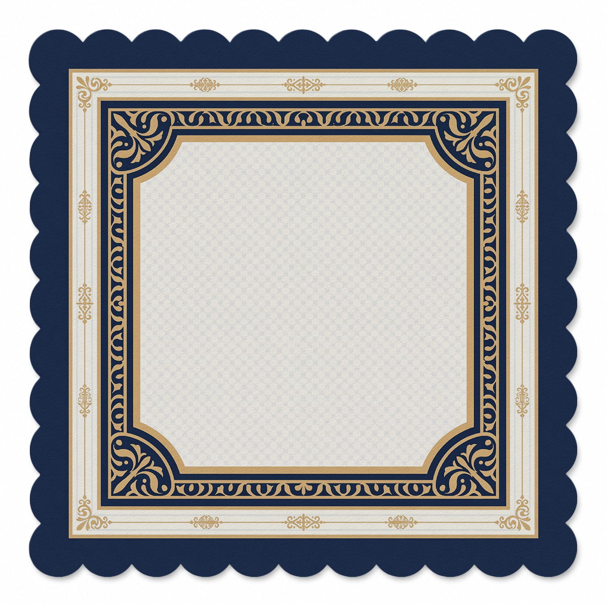 Gilded Navy Baroque Frame Mahjong Mat | Mahjong by SI