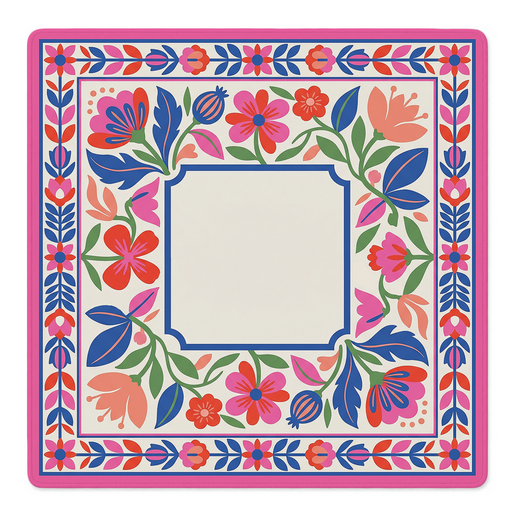 Floral Fiesta Frame Mahjong Mat by Mahjong by SI