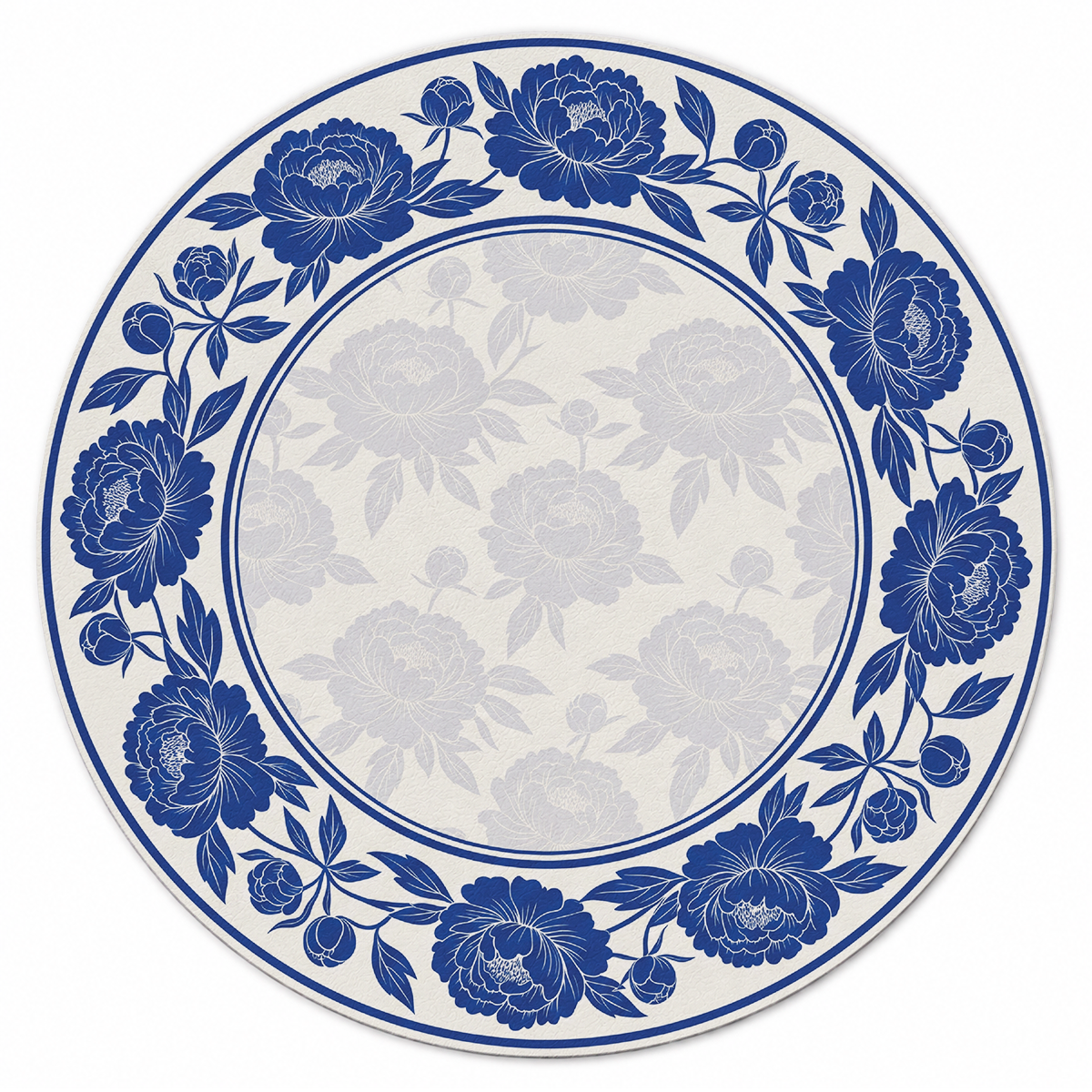 Peony Porcelain Garden Mahjong Mat | Mahjong by SI