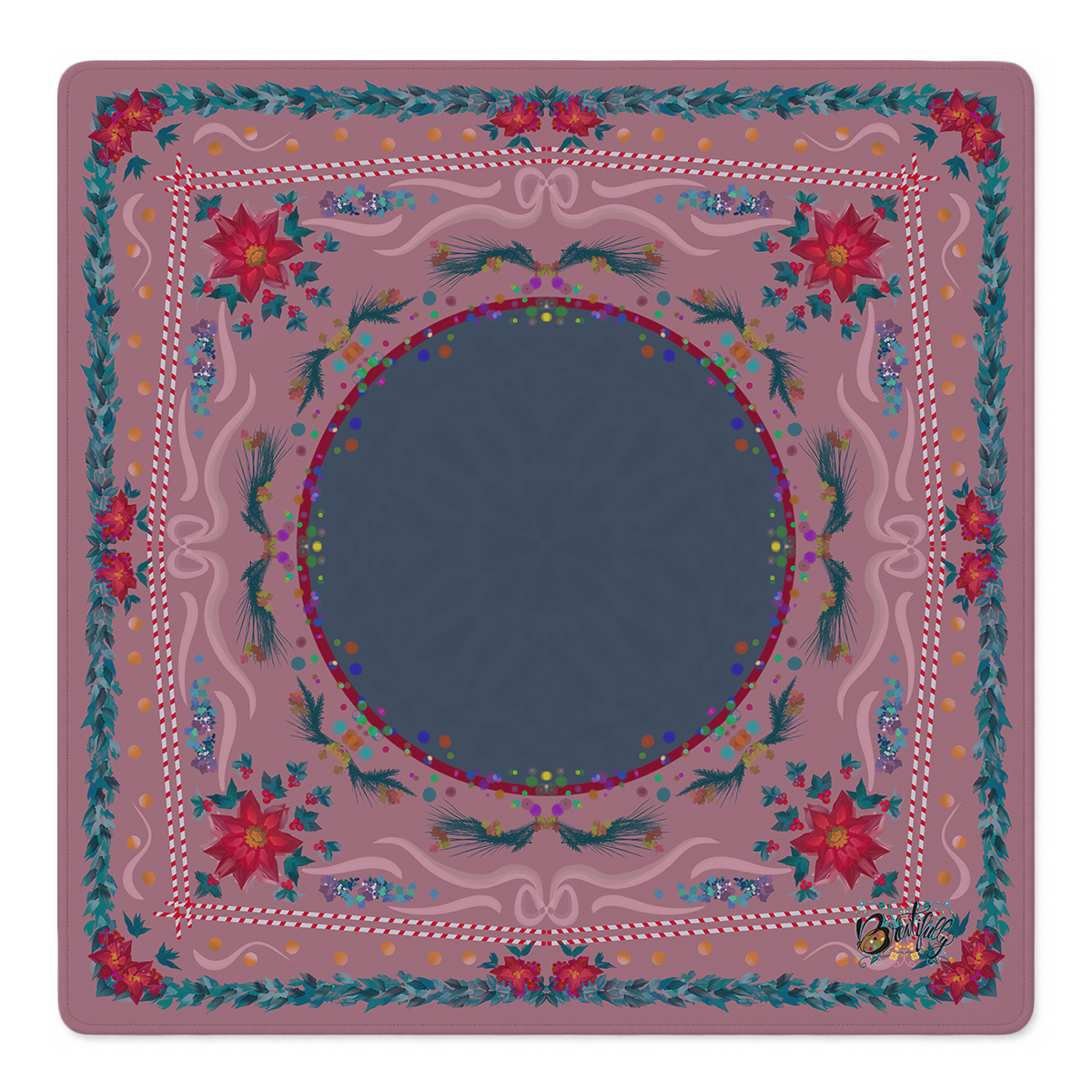 Festive Wreath Wonder Mahjong Mat | Mahjong by SI