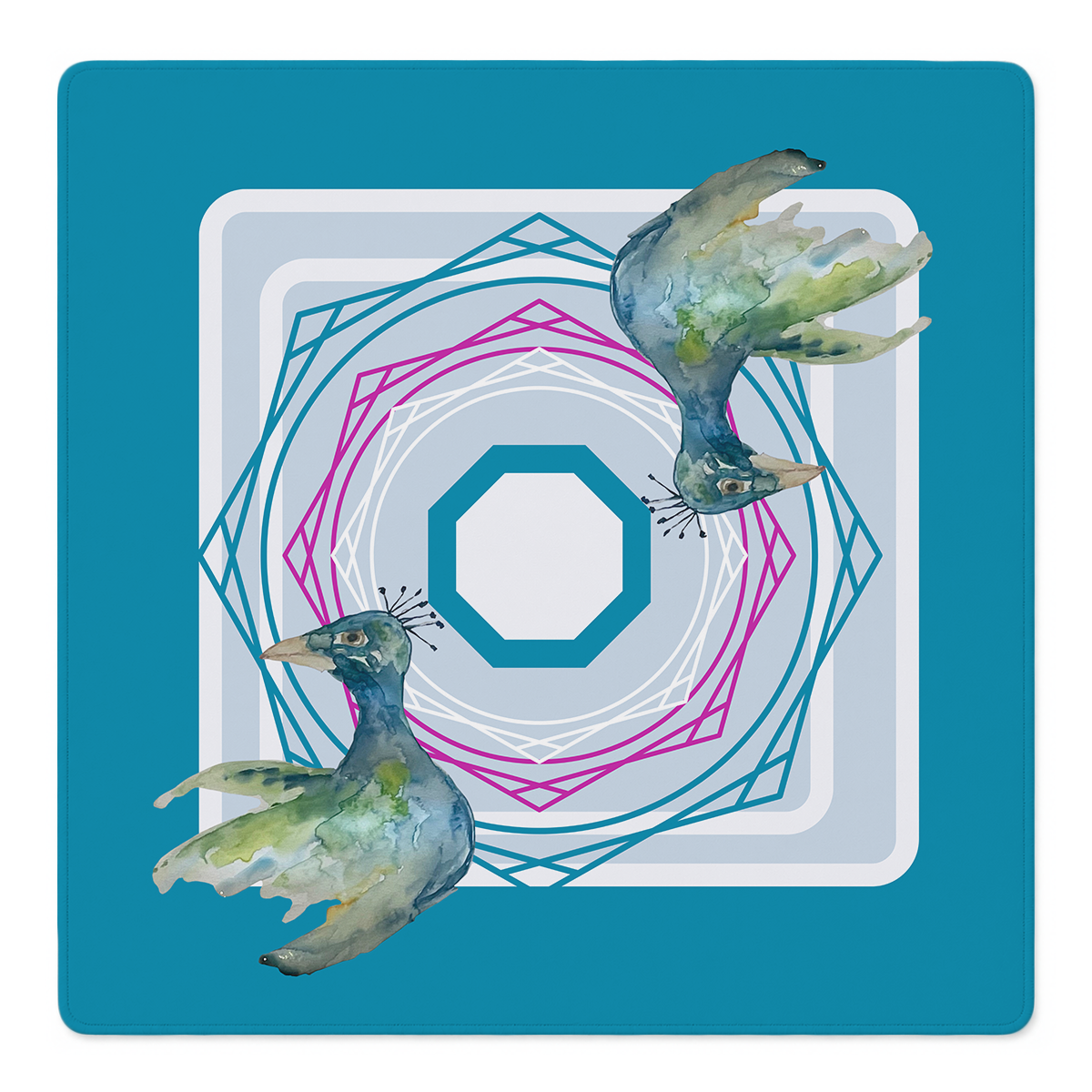 Peacock in the Middle Mahjong Mat | Mahjong by SI