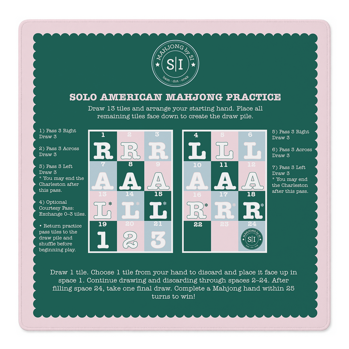 Solo Practice Makes Perfect Mahjong Mat | Mahjong by SI