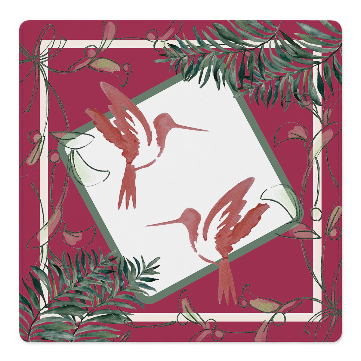 Ruby Throated Romance Mahjong Mat | Mahjong by SI
