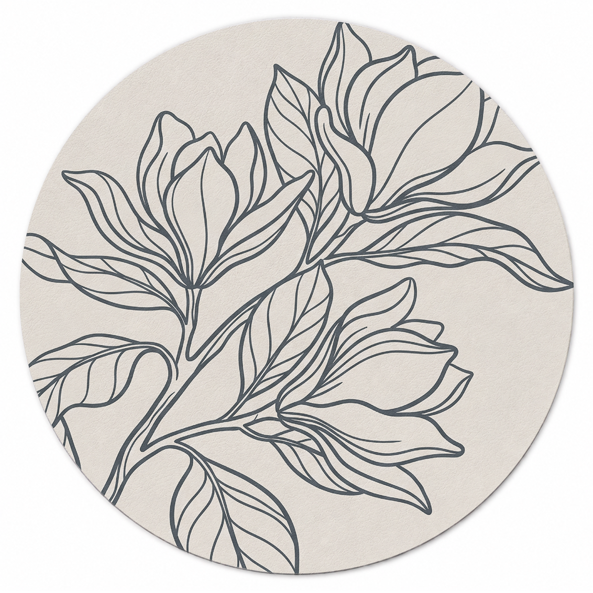Magnolia Line Drawing Mahjong Mat | Mahjong by SI