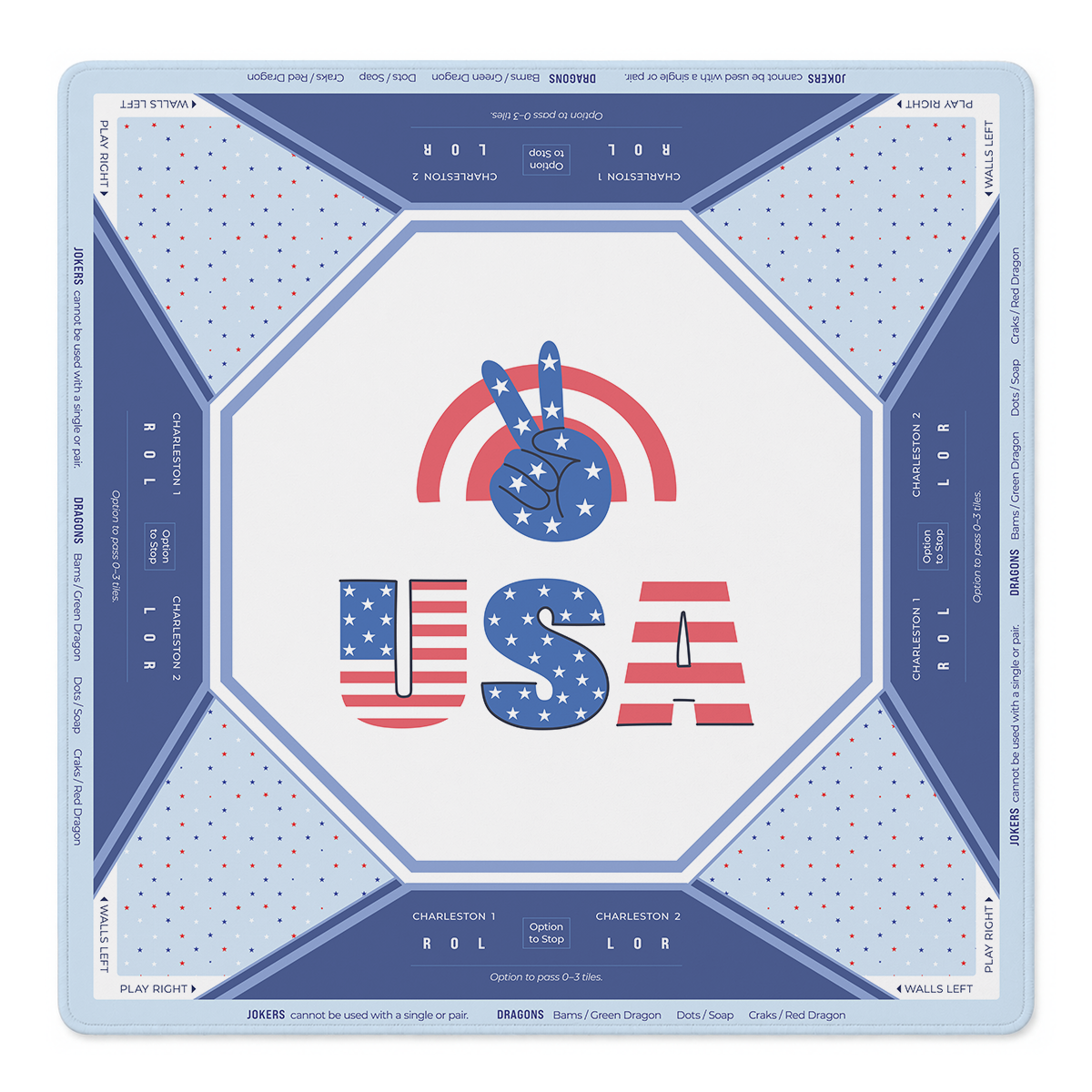 Peace Love USA Mahjong Mat | Mahjong by SI