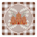 Pagoda Village mahjong mat original artwork by Jessica Henderson of JJ Designs