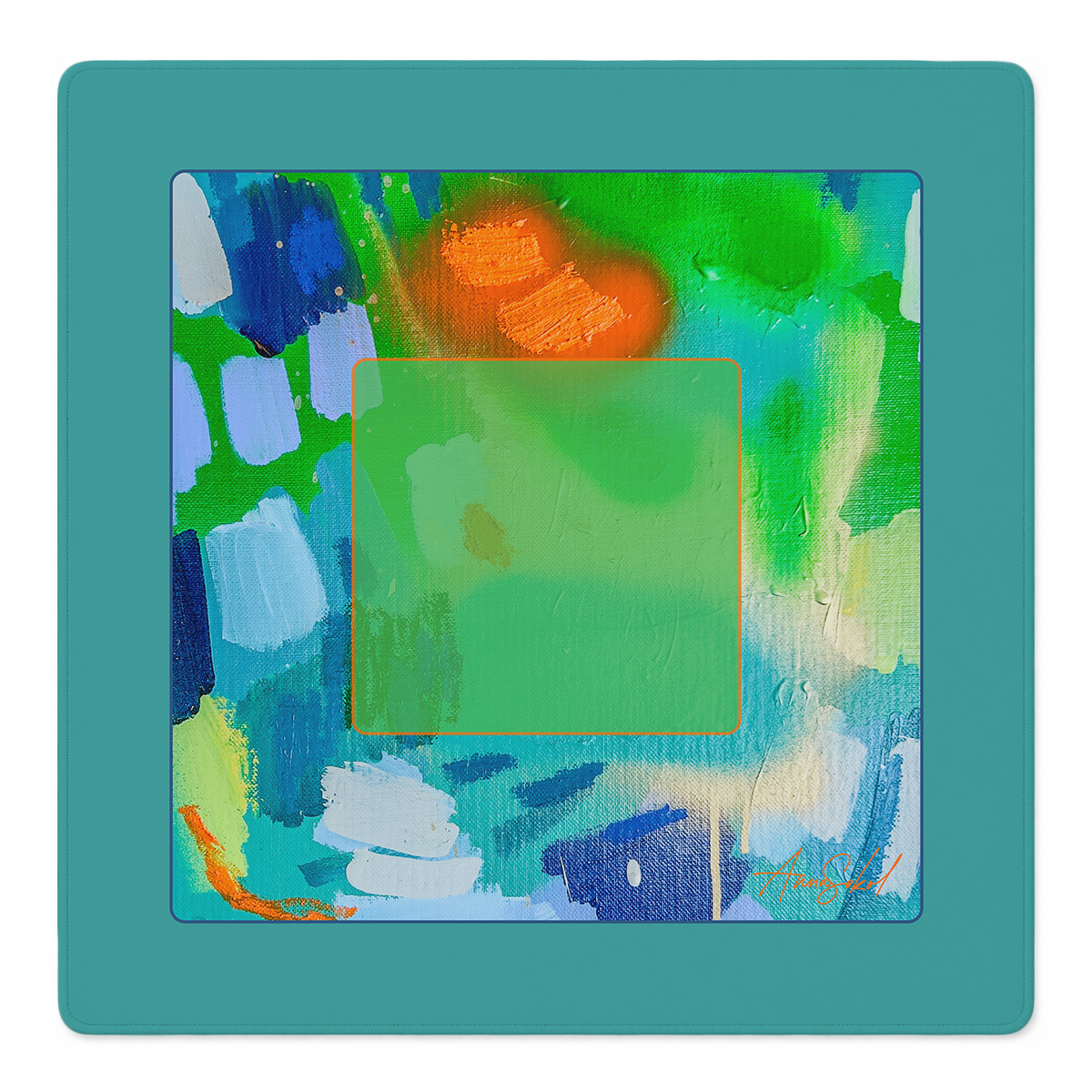 Tangerine Tide Pool Mahjong Mat | Mahjong by SI