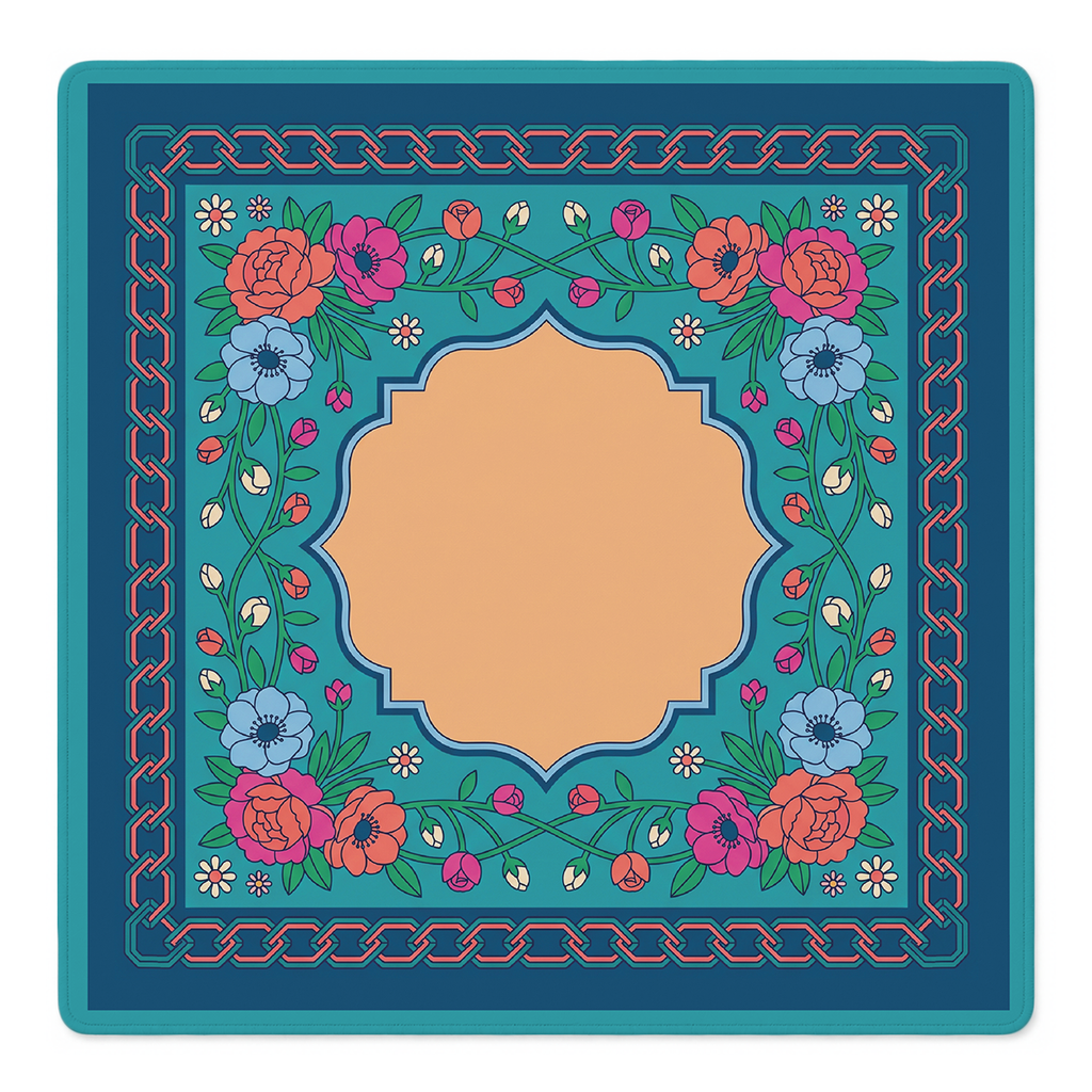 Chain Reaction Blooms Mahjong Mat by Mahjong by SI