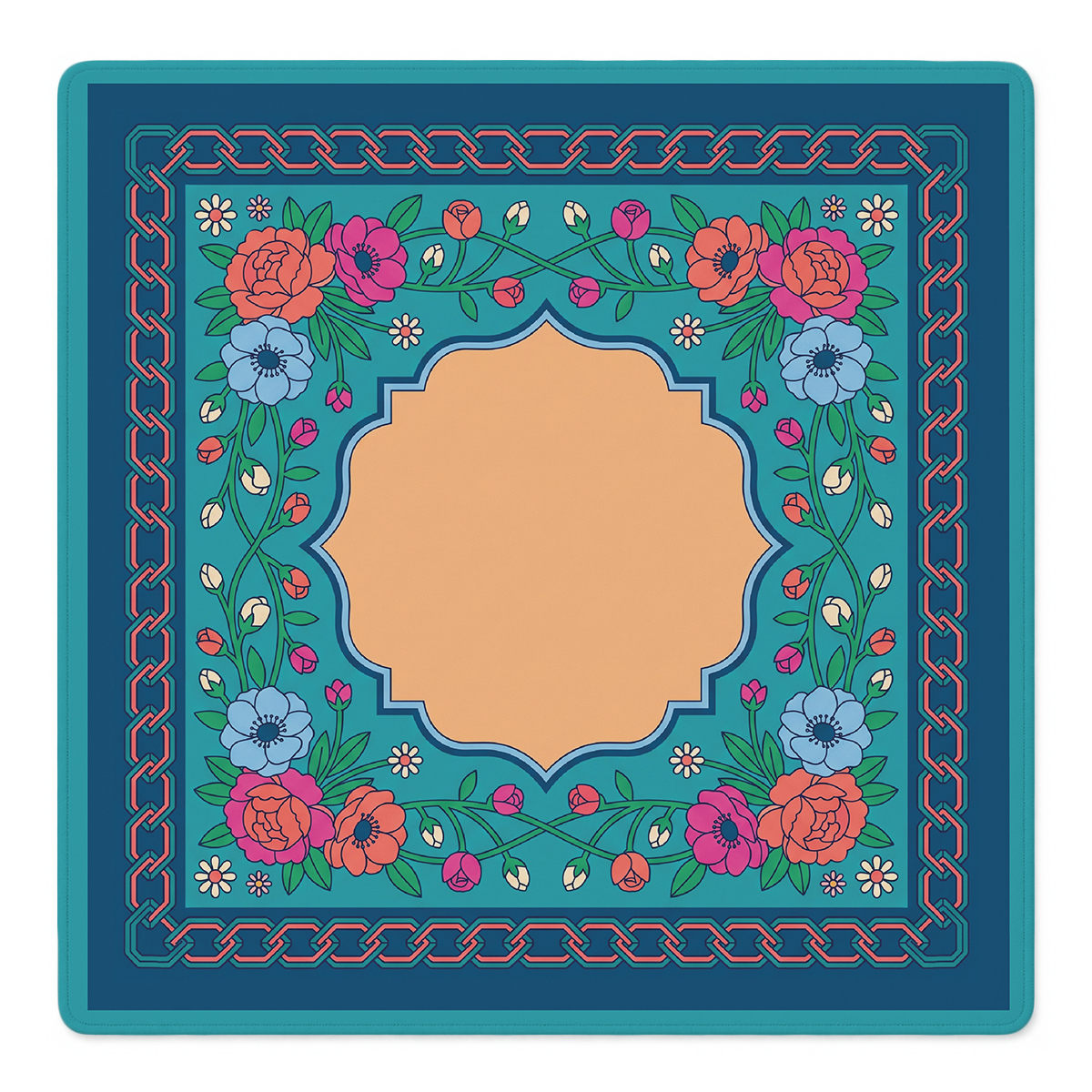 Chain Reaction Blooms Mahjong Mat by Mahjong by SI