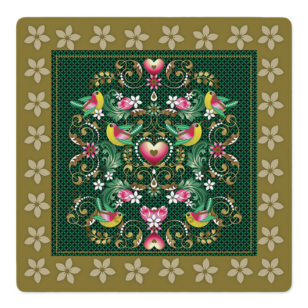 Hummingbird Romance Mahjong Mat | Mahjong by SI