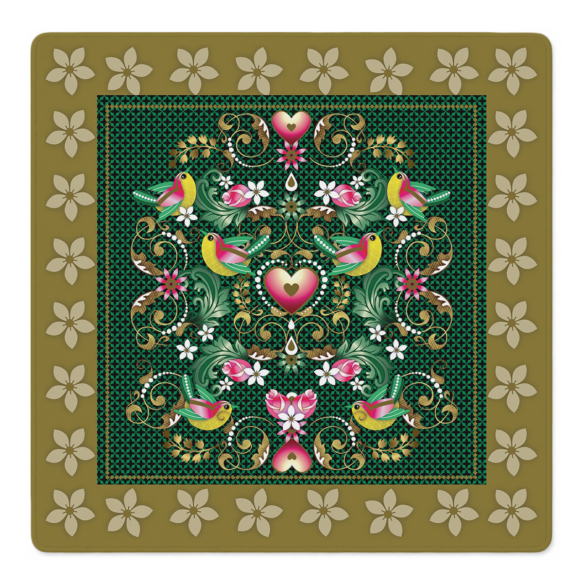 Hummingbird Romance Mahjong Mat | Mahjong by SI