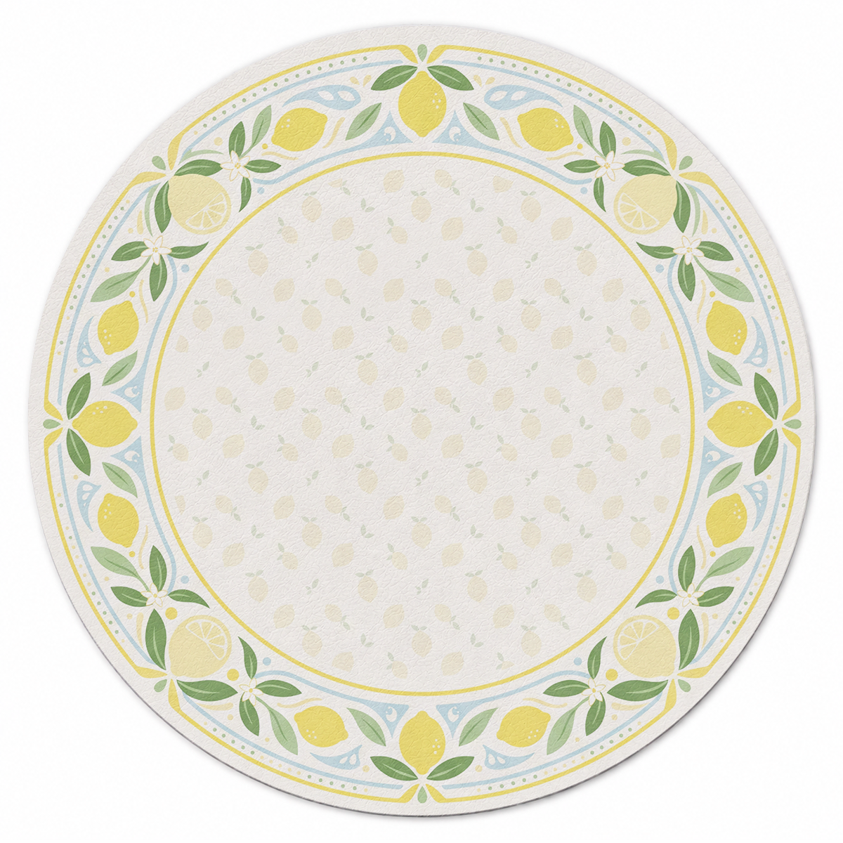 Limoncello Garden Round Mahjong Mat | Mahjong by SI