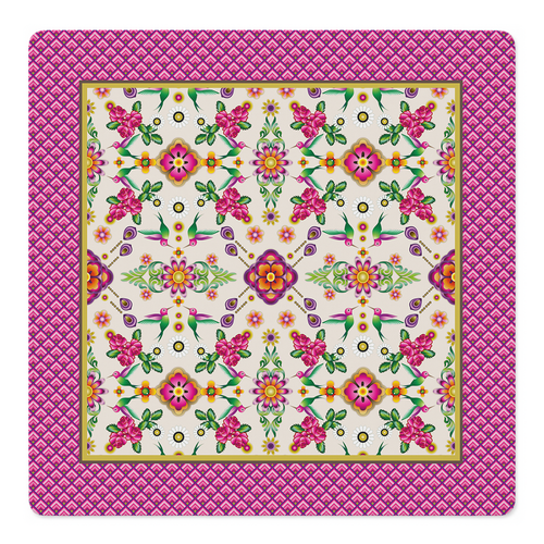 Ala Fucsia Mahjong Mat by Catalina Estrada | Mahjong by SI