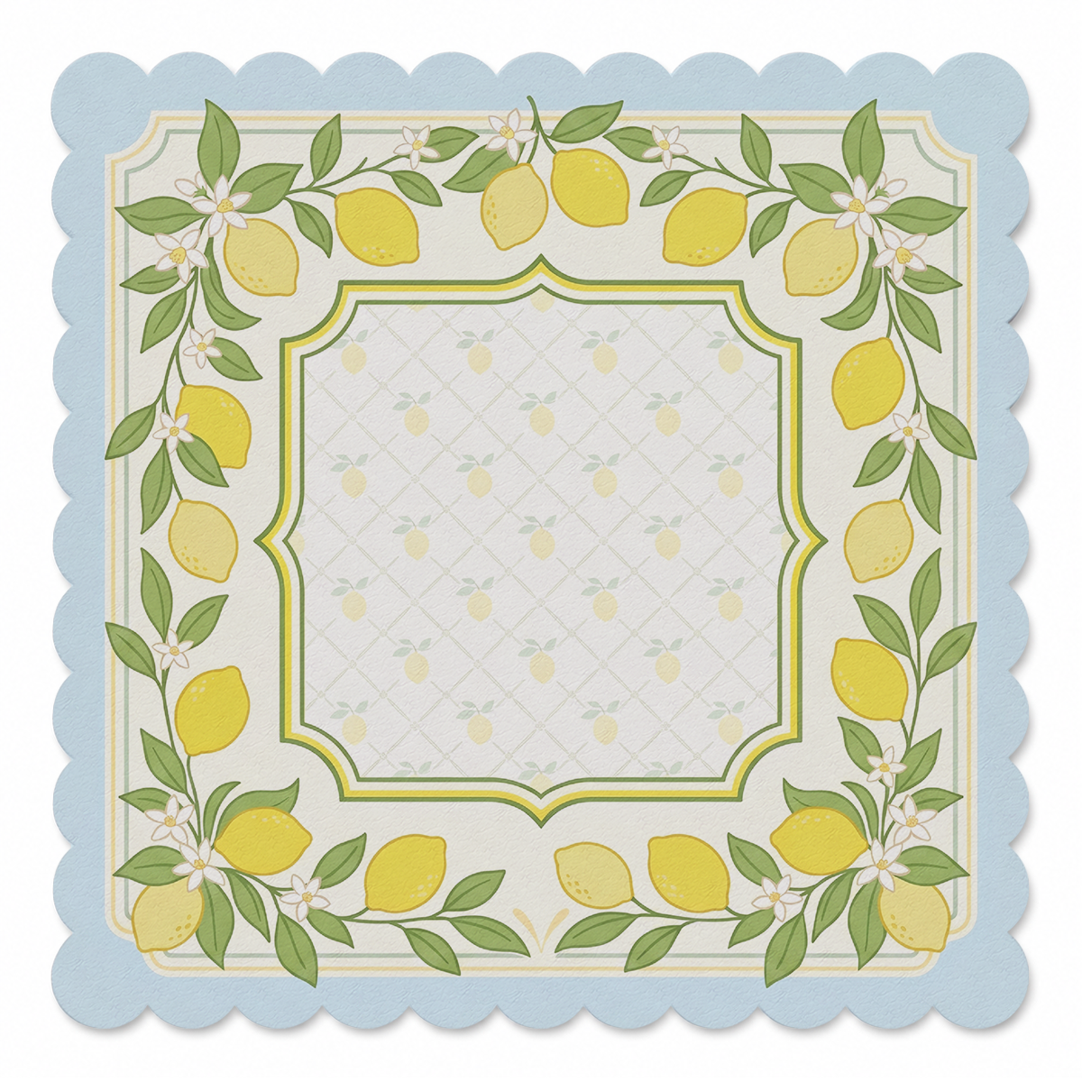 Limoncello Garden Frame Mahjong Mat | Mahjong by SI