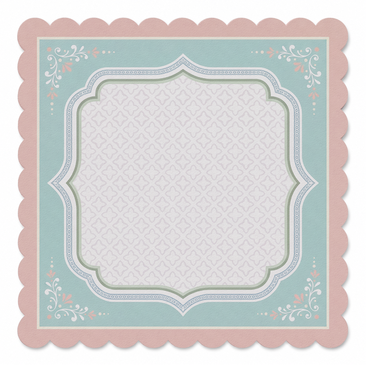Vintage Blush Trellis Frame Mahjong Mat | Mahjong by SI