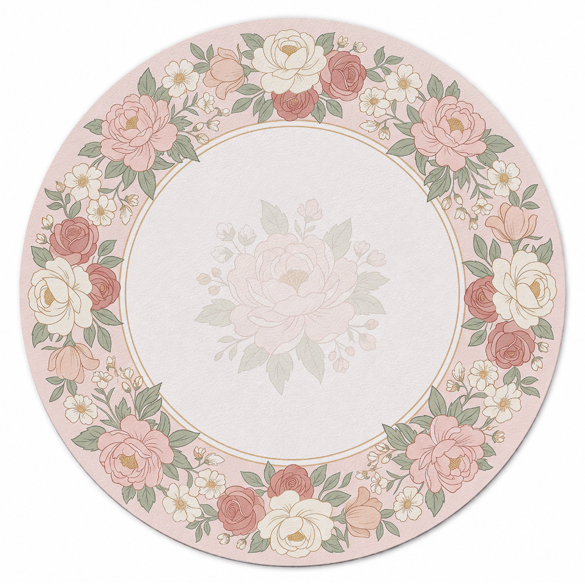 Peony Garden Wreath Mahjong Mat | Mahjong by SI