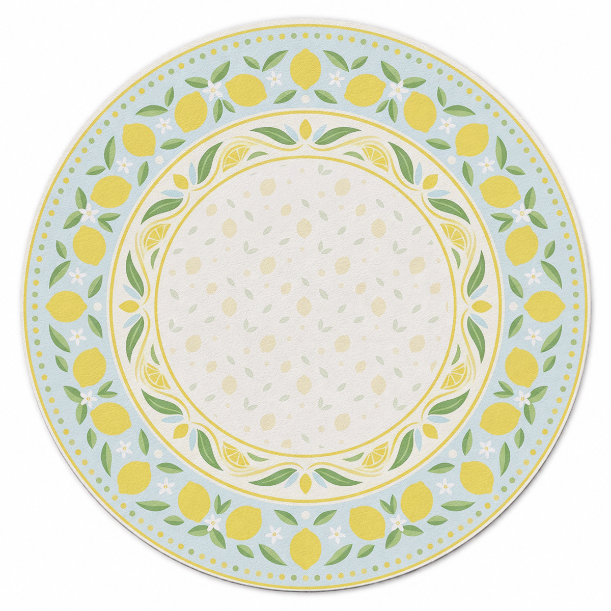 Amalfi Lemon Grove Round Mahjong Mat | Mahjong by SI