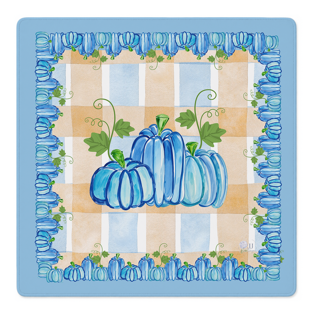 Gourd-geous in Blue Mahjong Mat | Mahjong by SI