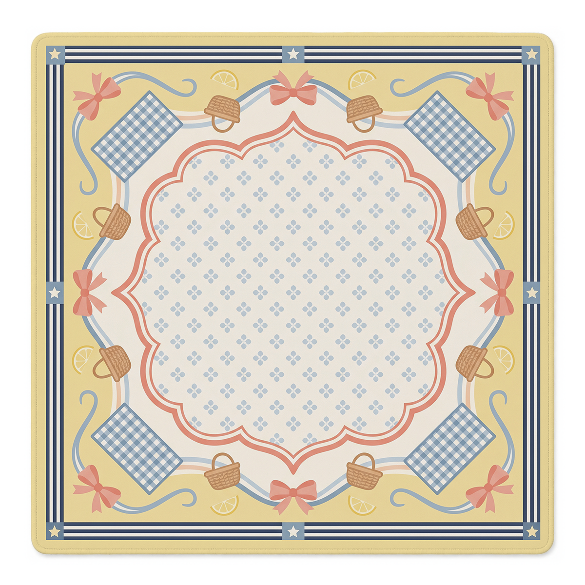 Gingham Picnic Basket Mahjong Mat by Mahjong by SI