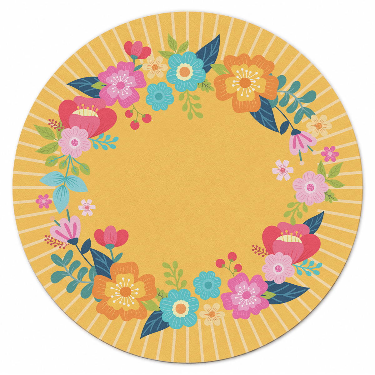 Sunshine Wreath Blooms Mahjong Mat | Mahjong by SI