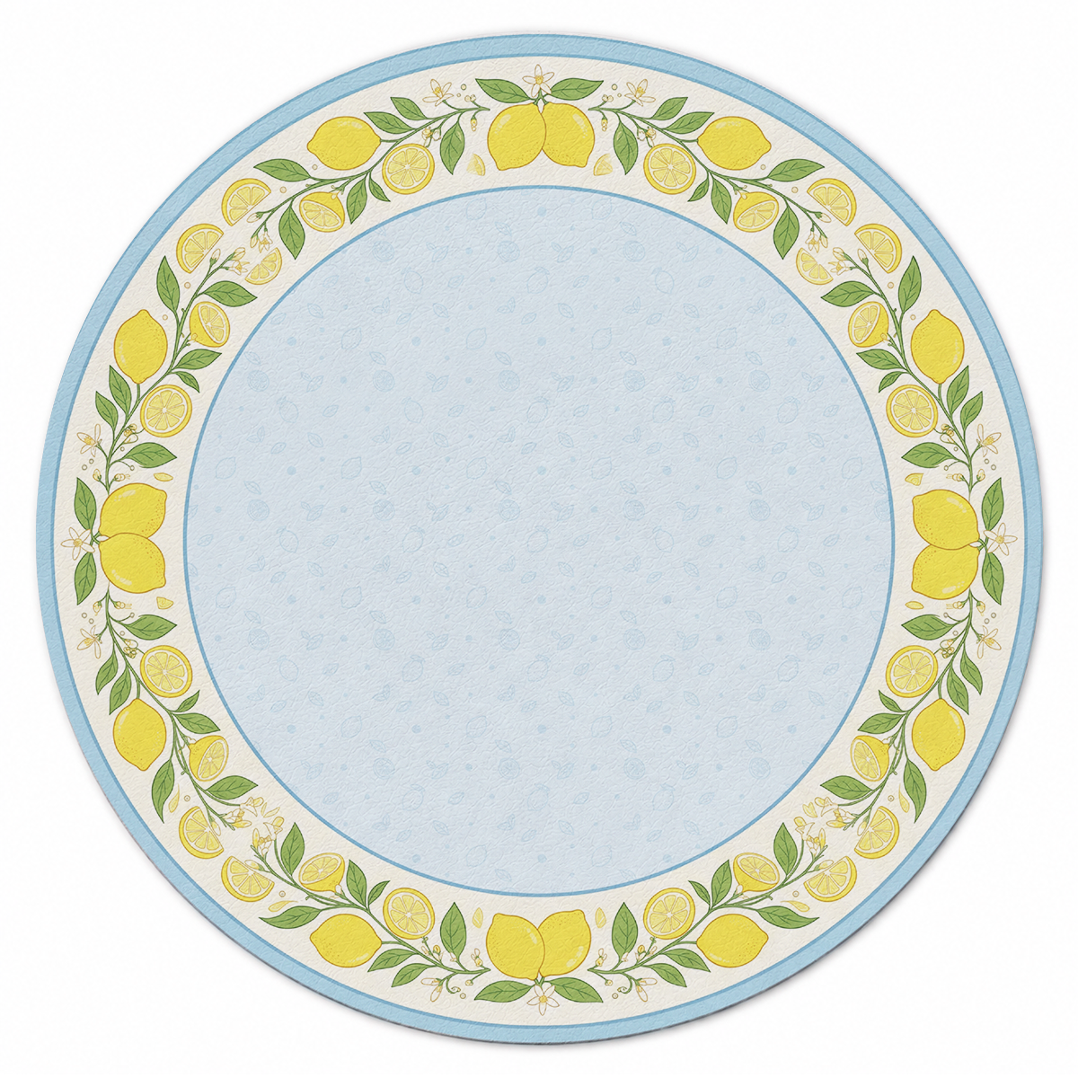Sorrento Lemon Wreath Round Mahjong Mat | Mahjong by SI