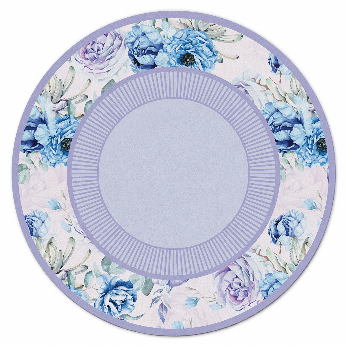 Dusty Blue Peony Wreath Mahjong Mat | Mahjong by SI