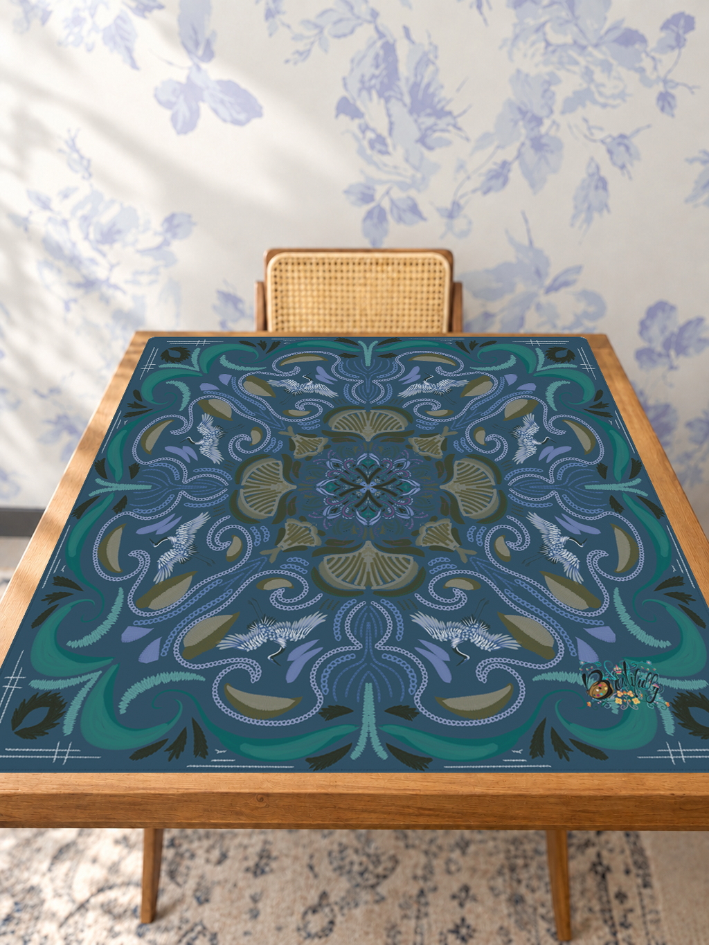 Dynasty in Flight mahjong mat — Studio Table Angle