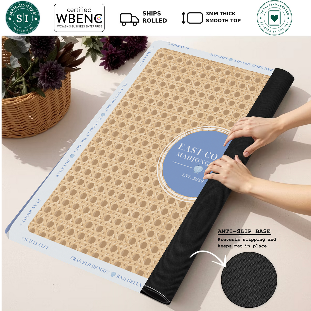 East Coast Mahjong Club mahjong mat — Rolled Mat Feature Image
