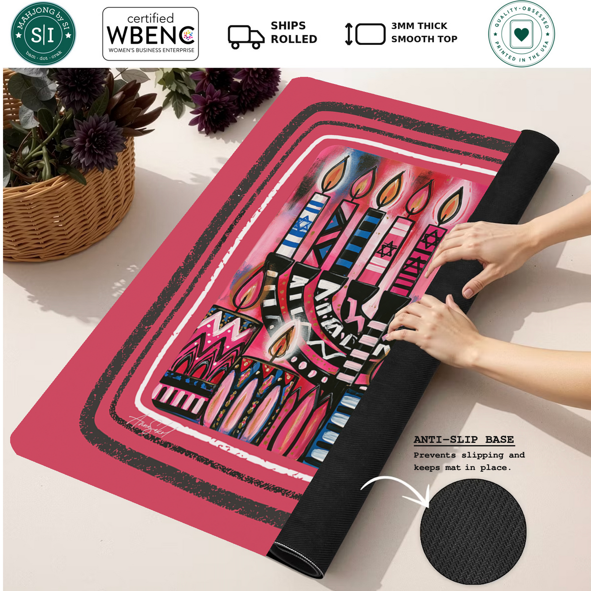 Eight Crazy Nights mahjong mat — Rolled Mat Feature Image