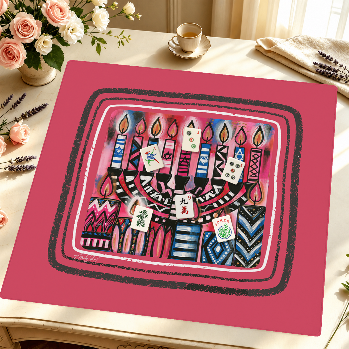 Eight Crazy Nights mahjong mat — Styled Tile Table