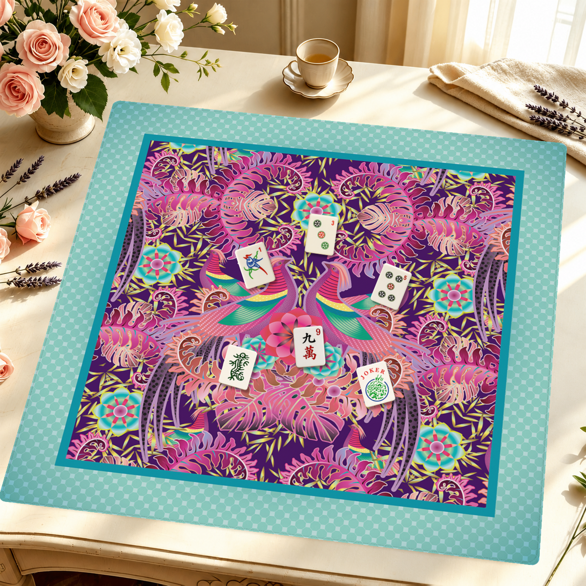 Encanto Violeta mahjong mat — Styled Tile Table