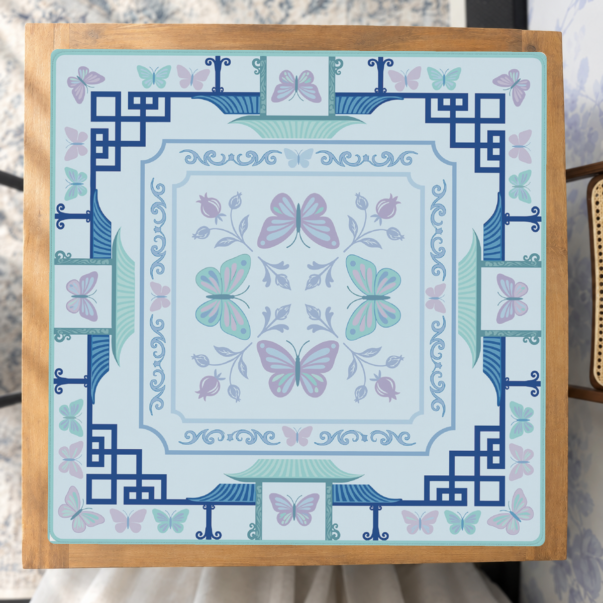 Enchanted Butterfly mahjong mat — Studio Overhead