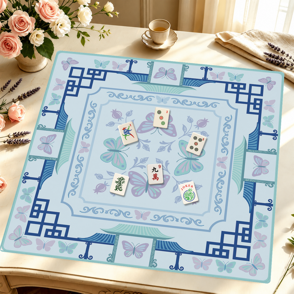 Enchanted Butterfly mahjong mat — Styled Tile Table