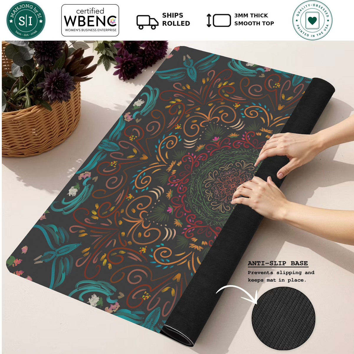 Enchanted Evenings mahjong mat — Rolled Mat Feature Image