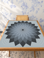 Eternal Mandala | Grey mahjong mat — Studio Table Angle