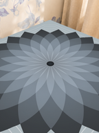 Eternal Mandala | Grey mahjong mat — Sunlit Close-up