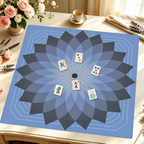Eternal Mandala | Blue mahjong mat — Styled Tile Table