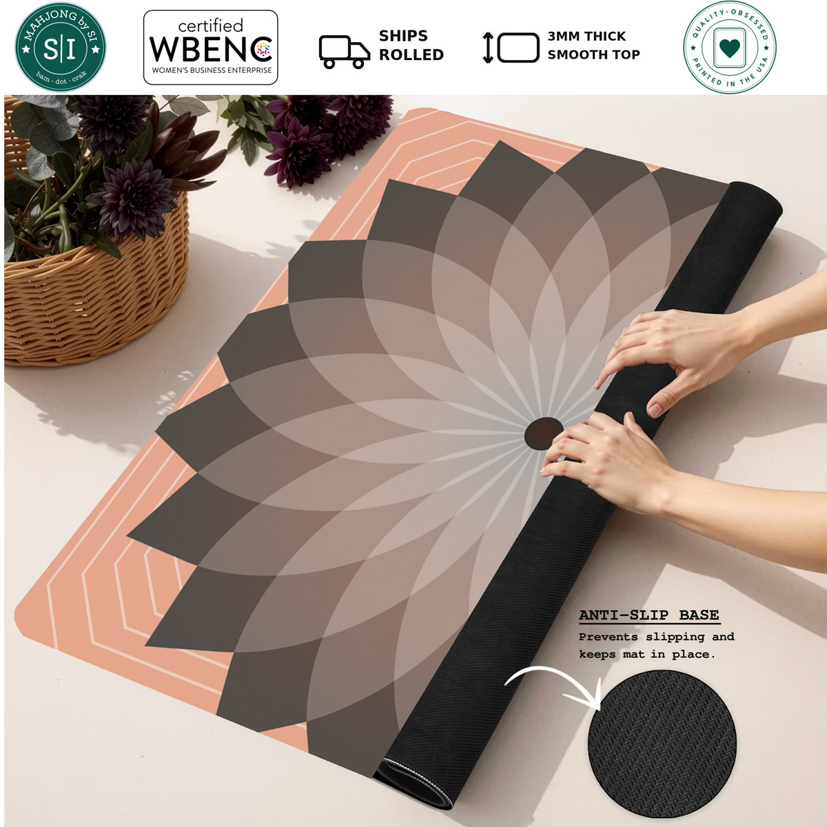 Eternal Mandala | Pink mahjong mat — Rolled Mat Feature Image