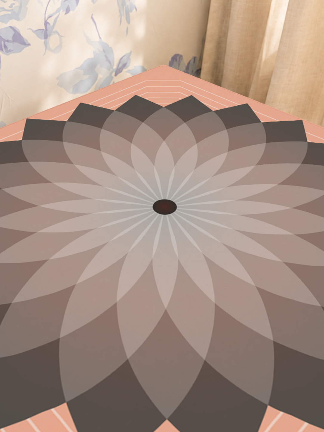 Eternal Mandala | Pink mahjong mat — Sunlit Close-up