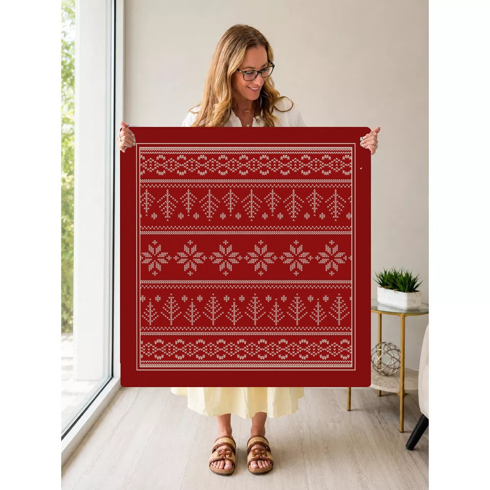 Mahjong by SI™ Fair Isle Be Home for Christmas Mahjong Mat — Held Mat Portrait [held-mat-portrait-square]